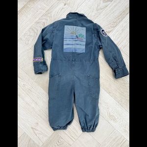 The Animals Observatory size 3yr blue coverall with patches. Used twice.